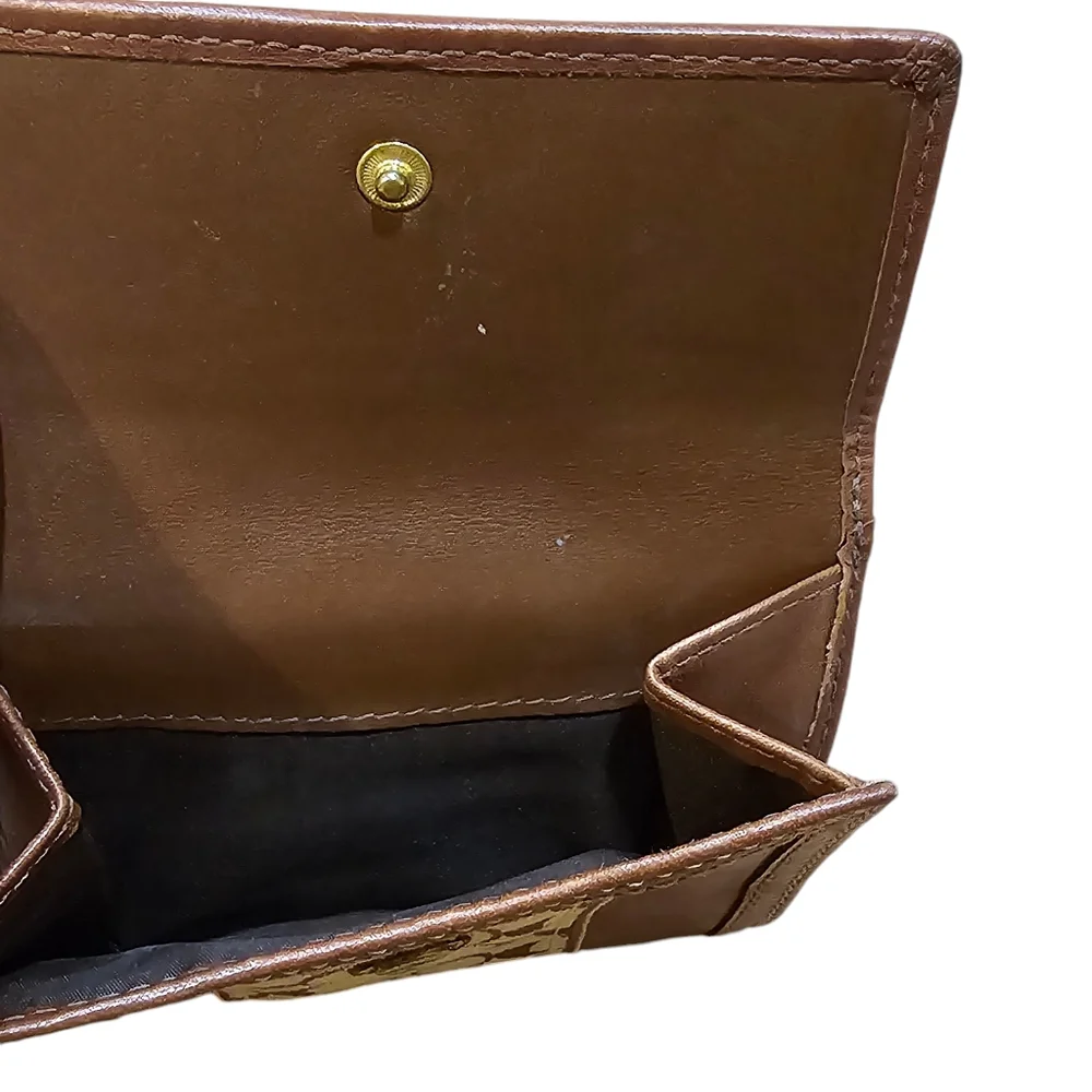 Coach Brown Signature Monogram Billfold Wallet Pre Owned Condition - Picture 5 of 9